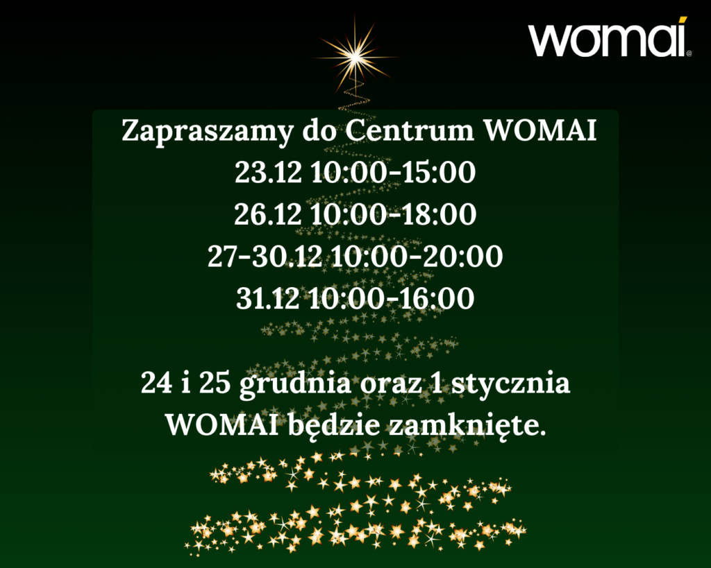 Godziny otwarcia Centrum WOMAI w przerwie świątecznej